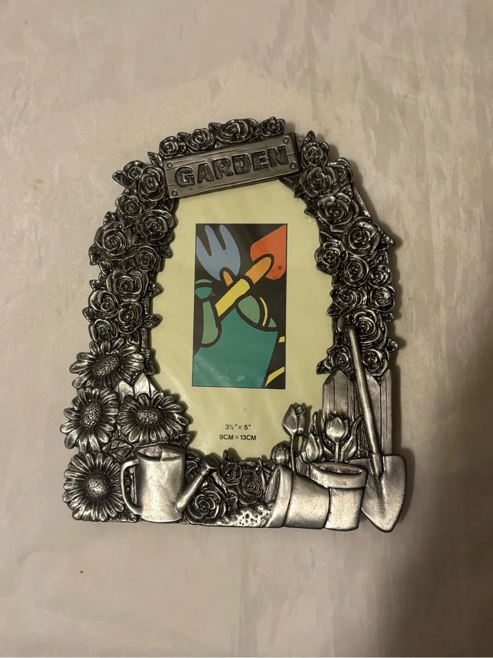 Garden Floral Metal Photo Frame - Silver